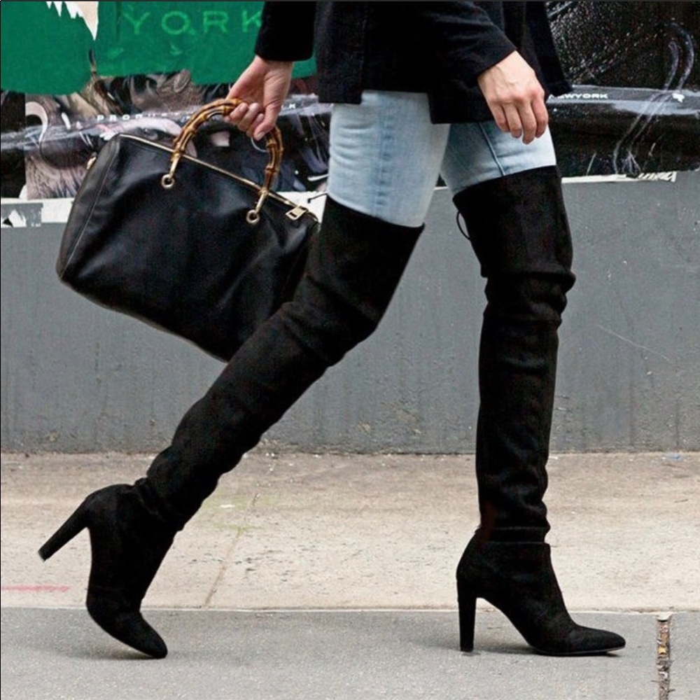 STUART WEITZMAN KNEE HIGH BOOTS BLACK